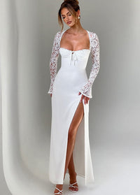 White dress with slit Dress Tailor