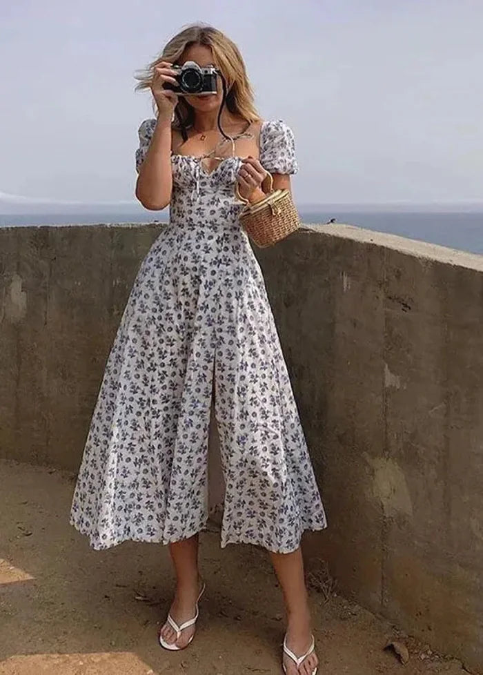 White floral dress Dress Tailor