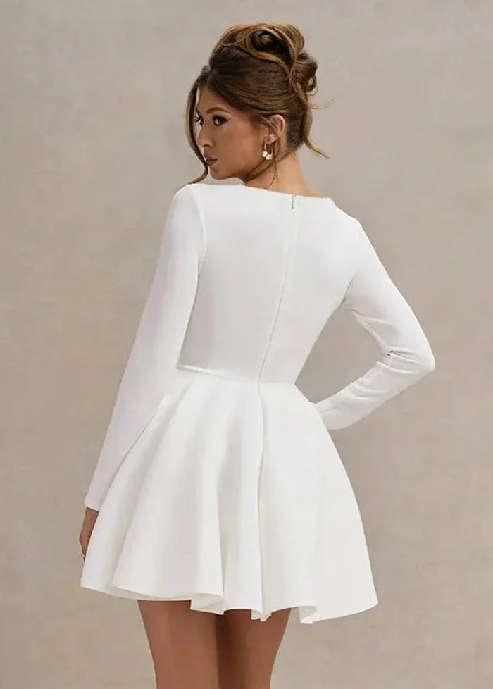 White ice skater dress Dress Tailor