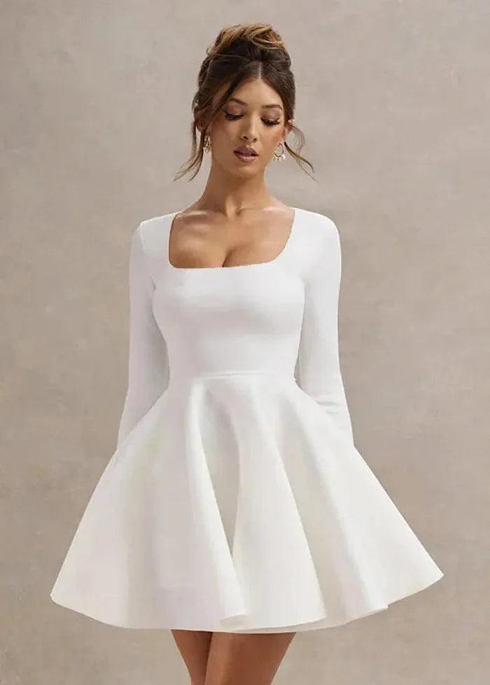 White ice skater dress Dress Tailor