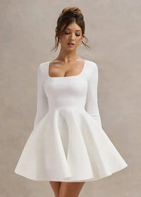 White ice skater dress Dress Tailor