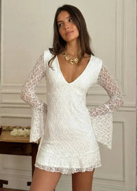 White lace mini dress Dress Tailor