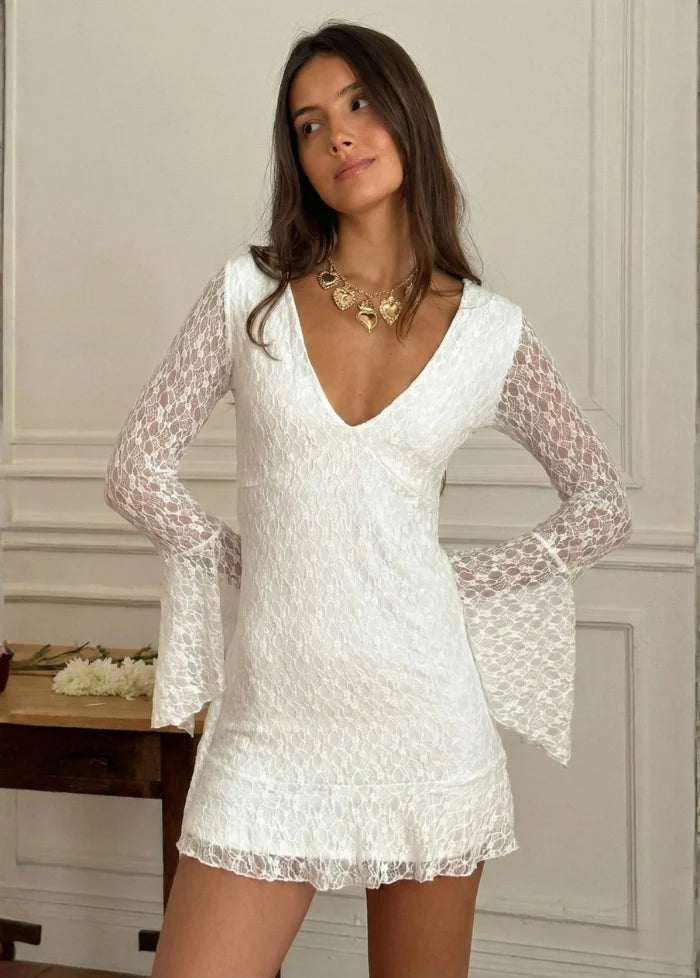 White lace mini dress Dress Tailor