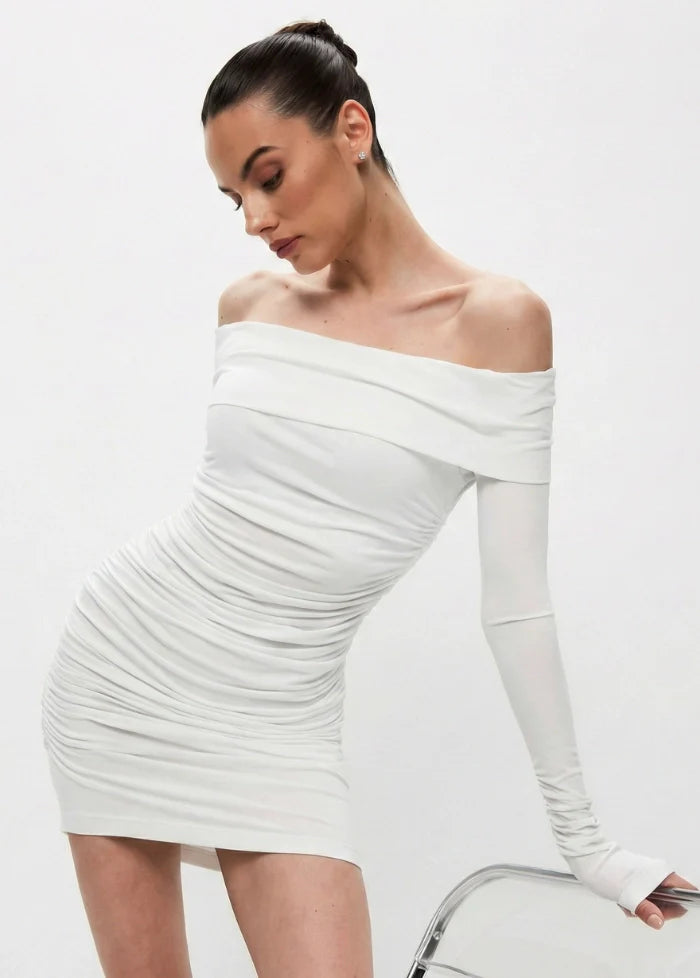 White off-shoulder bodycon dress Dress Tailor