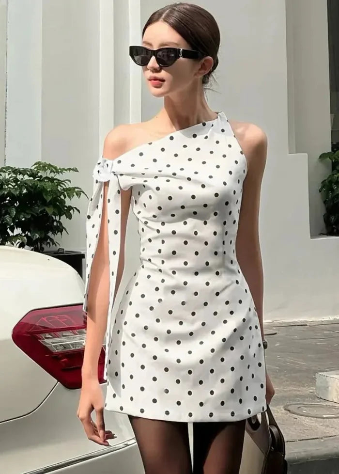 White polka dot dress Dress Tailor