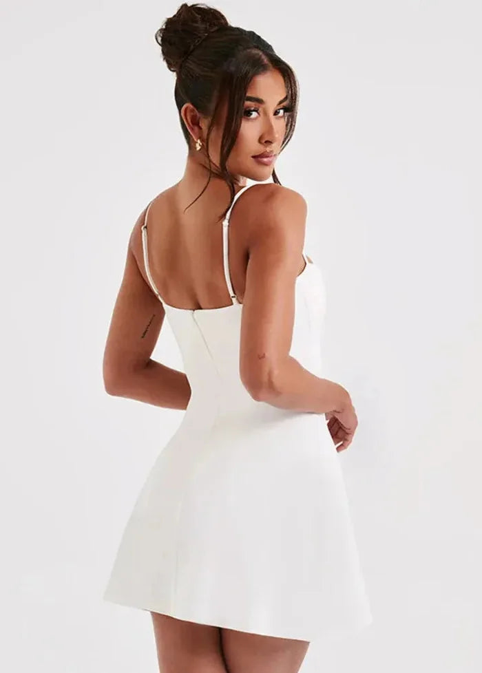 White short strap dress Dress Tailor