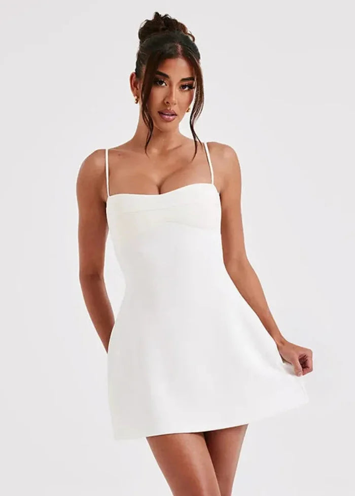 White short strap dress Dress Tailor
