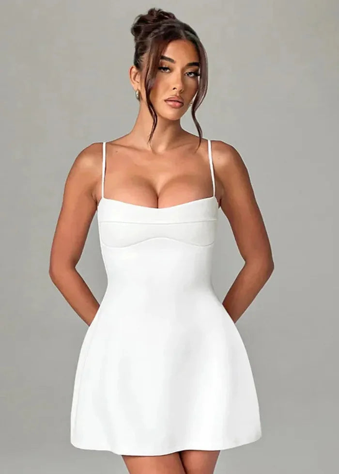 White short strap dress Dress Tailor
