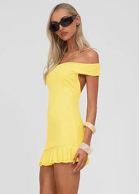 Yellow Bardot dress Dress Tailor