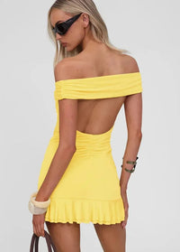 Yellow Bardot dress Dress Tailor