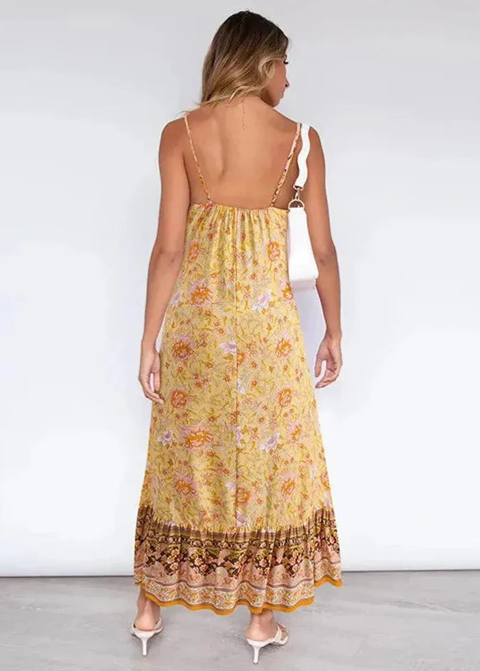 Yellow bohemian dress Dress Tailor
