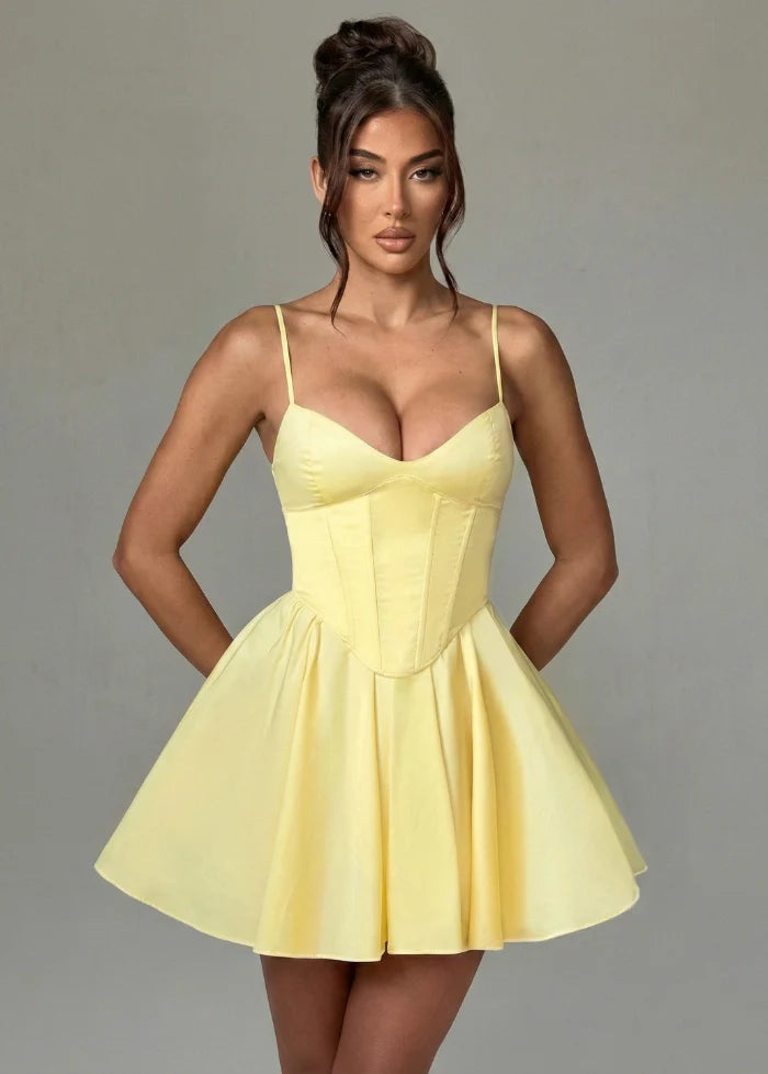 Yellow bustier gown Dress Tailor