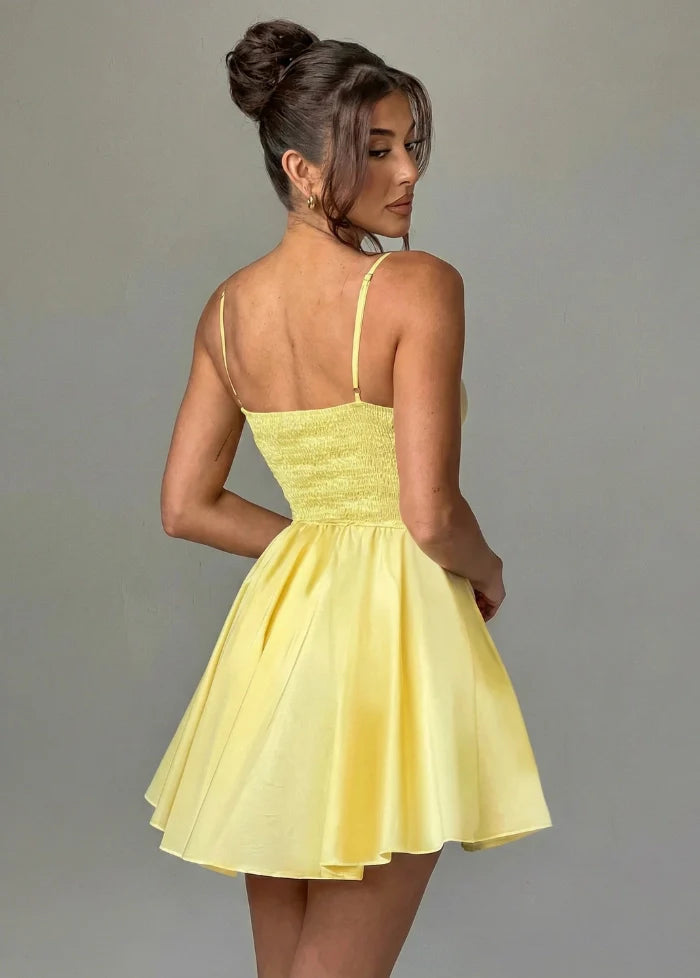 Yellow bustier gown Dress Tailor