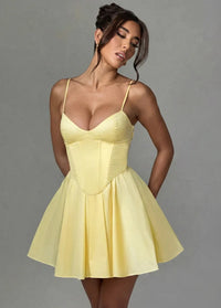 Yellow bustier gown Dress Tailor